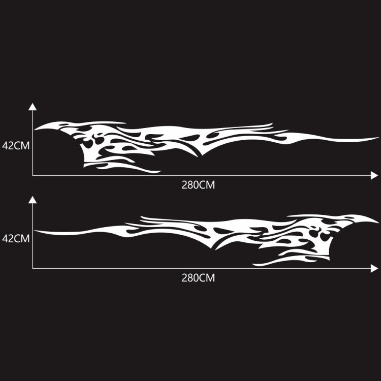 2 PCS/Set D-144 Fire Element Pattern Car Modified Decorative Sticker(White) - Decorative Sticker by PMC TechLife | Online Shopping South Africa | PMC TechLife | Buy Now Pay Later Mobicred