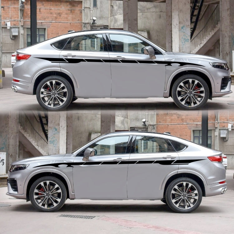 2 PCS/Set D-178 Waistline Pattern Car Modified Decorative Sticker(Black) - Decorative Sticker by PMC Jewellery | Online Shopping South Africa | PMC Jewellery | Buy Now Pay Later Mobicred