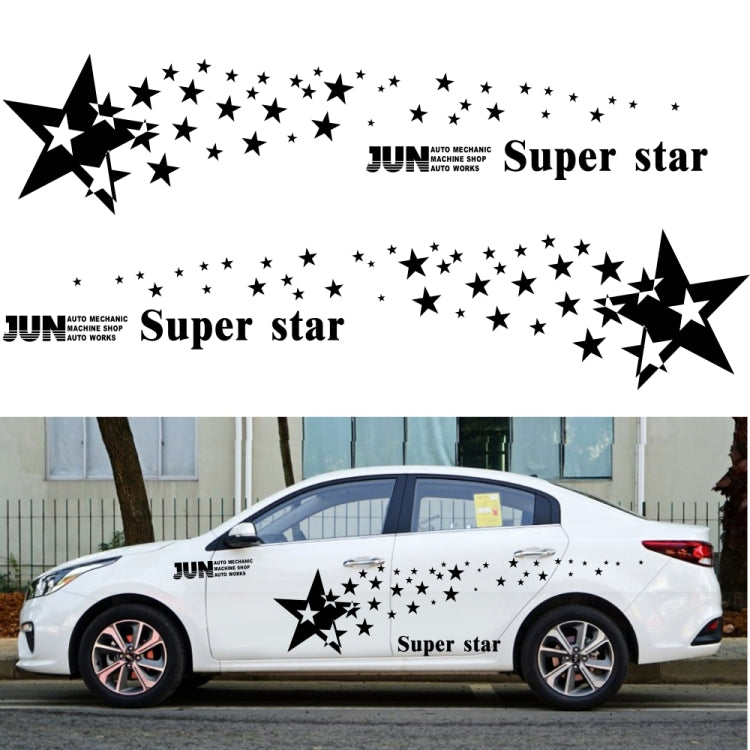 2 PCS/Set D-207 Star Pattern Car Modified Decorative Sticker(Black) - free shipping - PMC Jewellery - Order now!