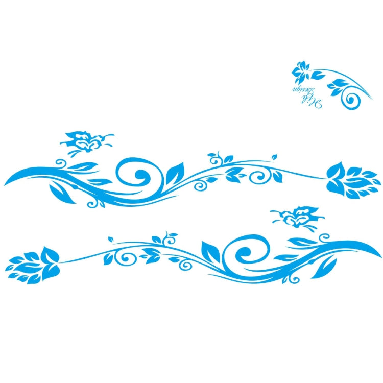 2 PCS/Set D-251 Butterfly Love Flowers Pattern Car Modified Decorative Sticker(Blue) - Decorative Sticker by PMC TechLife | Online Shopping South Africa | PMC TechLife | Buy Now Pay Later Mobicred