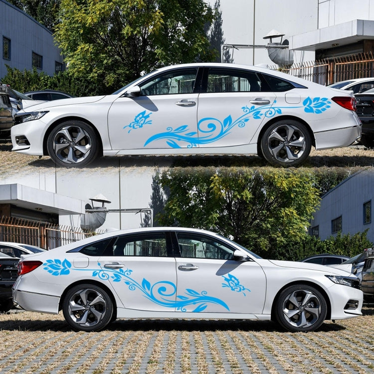 2 PCS/Set D-251 Butterfly Love Flowers Pattern Car Modified Decorative Sticker(Blue) - Decorative Sticker by PMC TechLife | Online Shopping South Africa | PMC TechLife | Buy Now Pay Later Mobicred