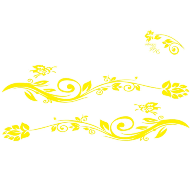 2 PCS/Set D-251 Butterfly Love Flowers Pattern Car Modified Decorative Sticker(Yellow) - Decorative Sticker by PMC TechLife | Online Shopping South Africa | PMC TechLife | Buy Now Pay Later Mobicred