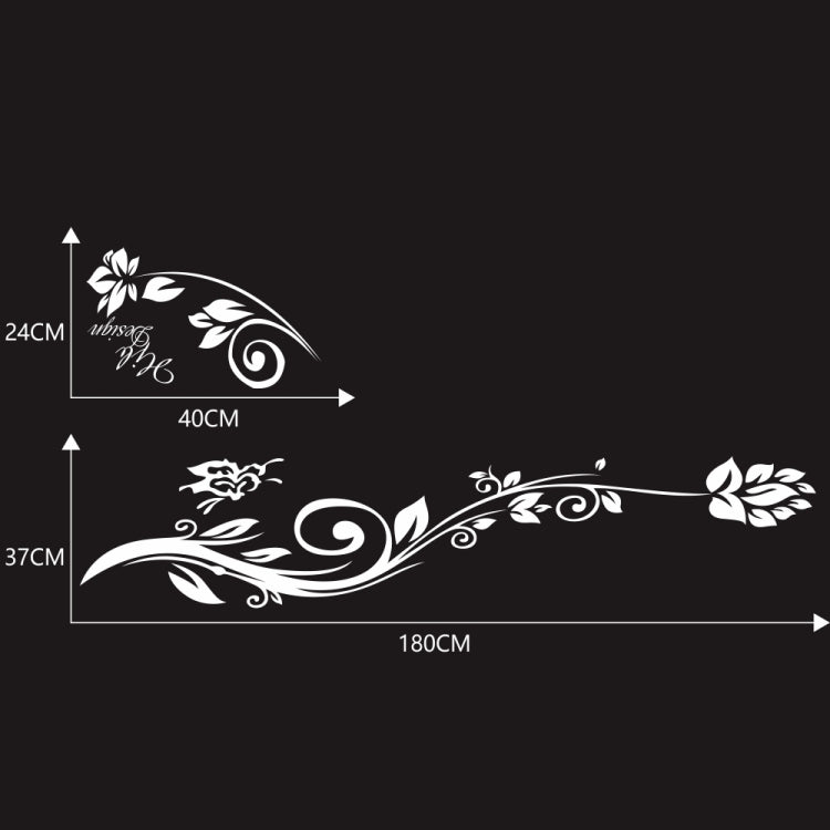 2 PCS/Set D-251 Butterfly Love Flowers Pattern Car Modified Decorative Sticker(White) - Decorative Sticker by PMC TechLife | Online Shopping South Africa | PMC TechLife | Buy Now Pay Later Mobicred