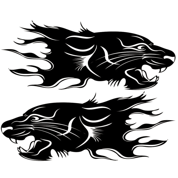 2 PCS/Set D-417 Lion Pattern Car Modified Decorative Sticker(Black) - Decorative Sticker by PMC Jewellery | Online Shopping South Africa | PMC Jewellery | Buy Now Pay Later Mobicred
