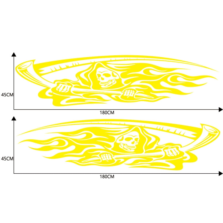 2 PCS/Set D-435 Grim Reaper Pattern Car Modified Decorative Sticker(Yellow) - Decorative Sticker by PMC TechLife | Online Shopping South Africa | PMC TechLife | Buy Now Pay Later Mobicred