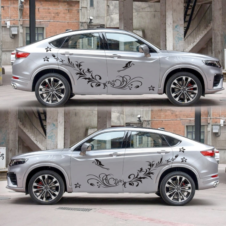 D-462 Butterfly Loves Flowers Pattern Car Modified Decorative Sticker(Black) - Decorative Sticker by PMC TechLife | Online Shopping South Africa | PMC TechLife | Buy Now Pay Later Mobicred