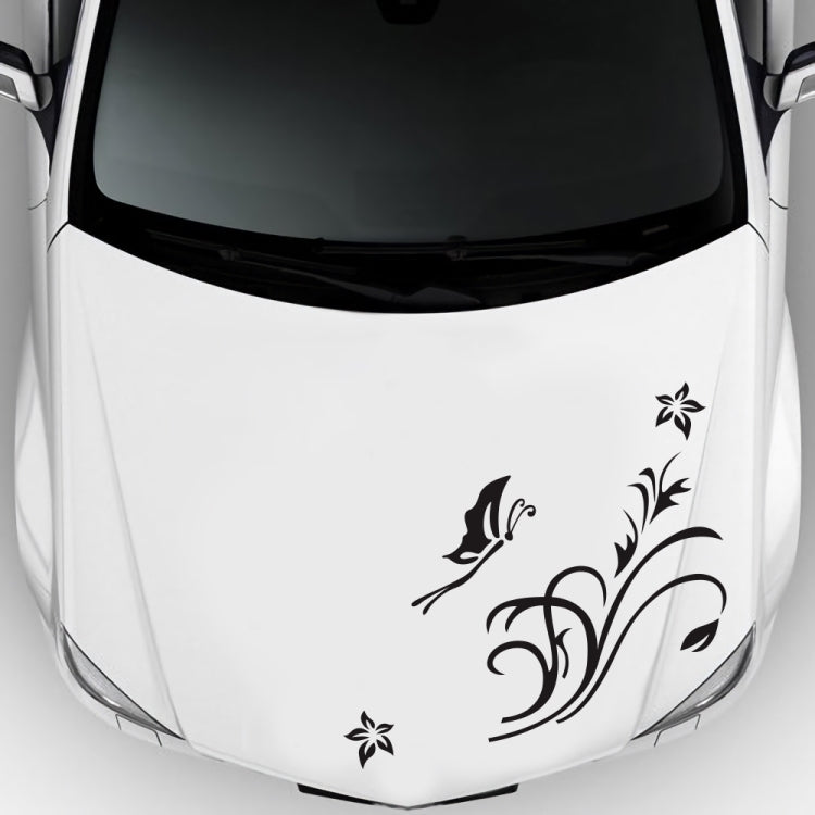 D-462 Butterfly Loves Flowers Pattern Car Modified Decorative Sticker(Black) - Decorative Sticker by PMC TechLife | Online Shopping South Africa | PMC TechLife | Buy Now Pay Later Mobicred
