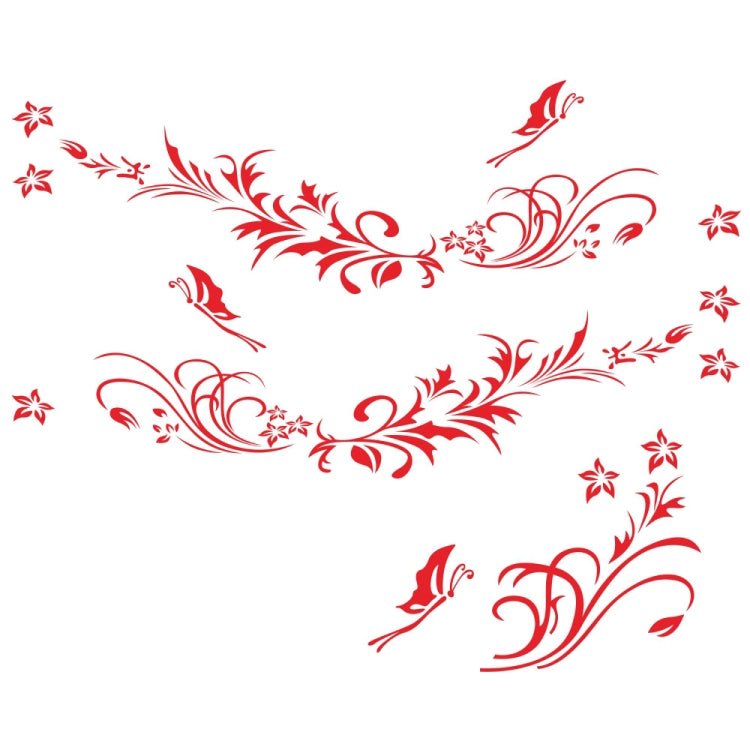 D-462 Butterfly Loves Flowers Pattern Car Modified Decorative Sticker(Red) - Decorative Sticker by PMC TechLife | Online Shopping South Africa | PMC TechLife | Buy Now Pay Later Mobicred