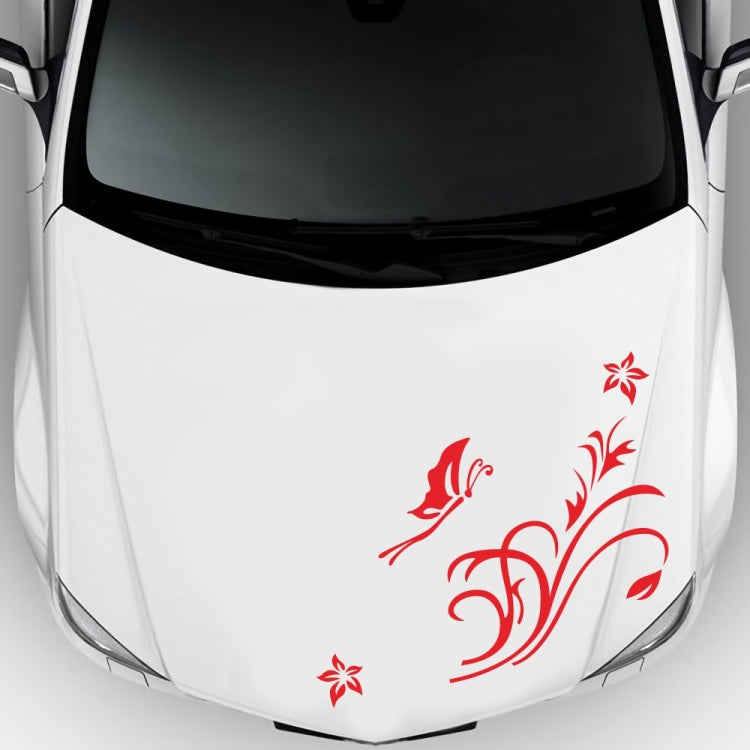 D-462 Butterfly Loves Flowers Pattern Car Modified Decorative Sticker(Red) - Decorative Sticker by PMC TechLife | Online Shopping South Africa | PMC TechLife | Buy Now Pay Later Mobicred