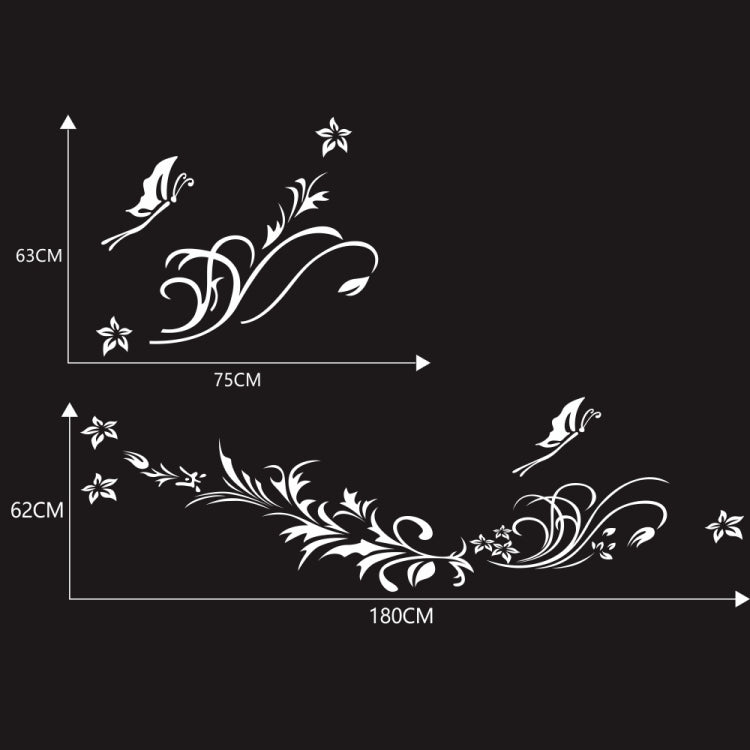 D-462 Butterfly Loves Flowers Pattern Car Modified Decorative Sticker(White) - Decorative Sticker by PMC TechLife | Online Shopping South Africa | PMC TechLife | Buy Now Pay Later Mobicred