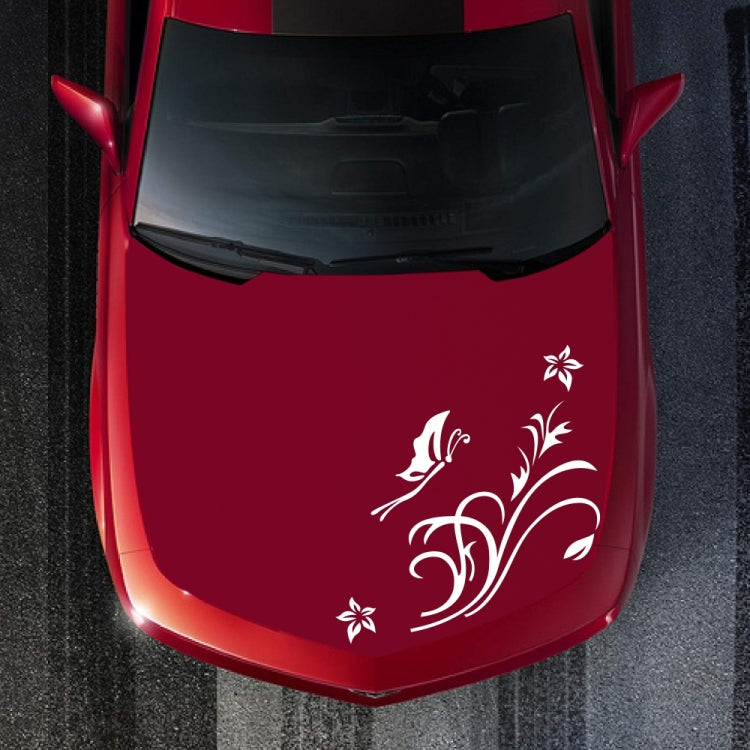 D-462 Butterfly Loves Flowers Pattern Car Modified Decorative Sticker(White) - Decorative Sticker by PMC TechLife | Online Shopping South Africa | PMC TechLife | Buy Now Pay Later Mobicred