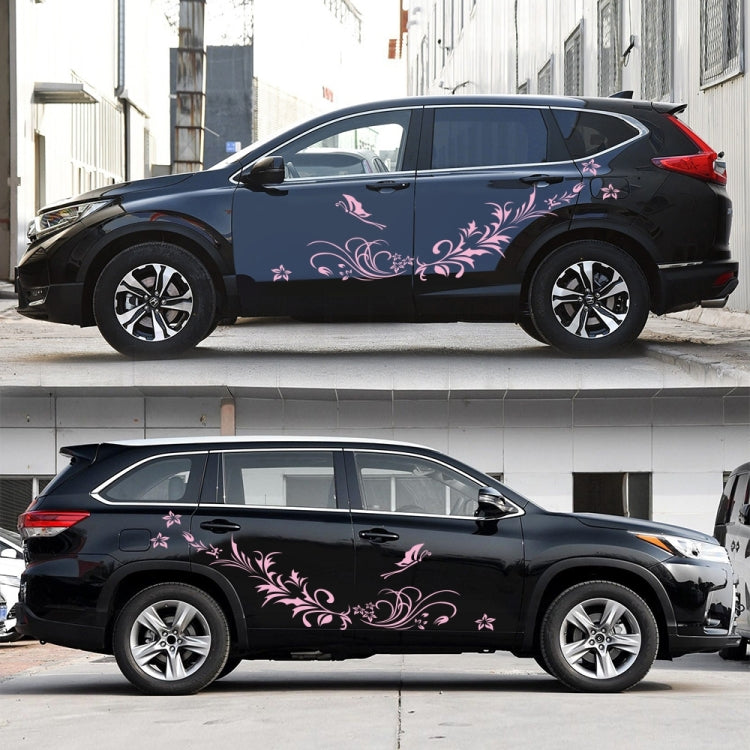 D-462 Butterfly Loves Flowers Pattern Car Modified Decorative Sticker(Pink) - free shipping - PMC TechLife - Order now!