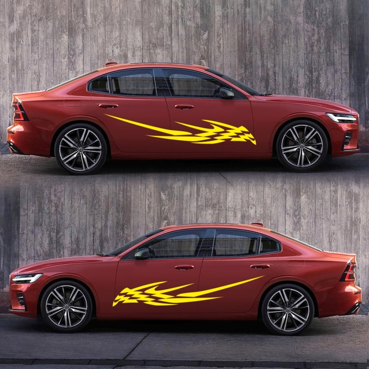 2 PCS/Set D-468 Checkered Totem Pattern Car Modified Decorative Sticker(Yellow) - Decorative Sticker by PMC Jewellery | Online Shopping South Africa | PMC Jewellery | Buy Now Pay Later Mobicred