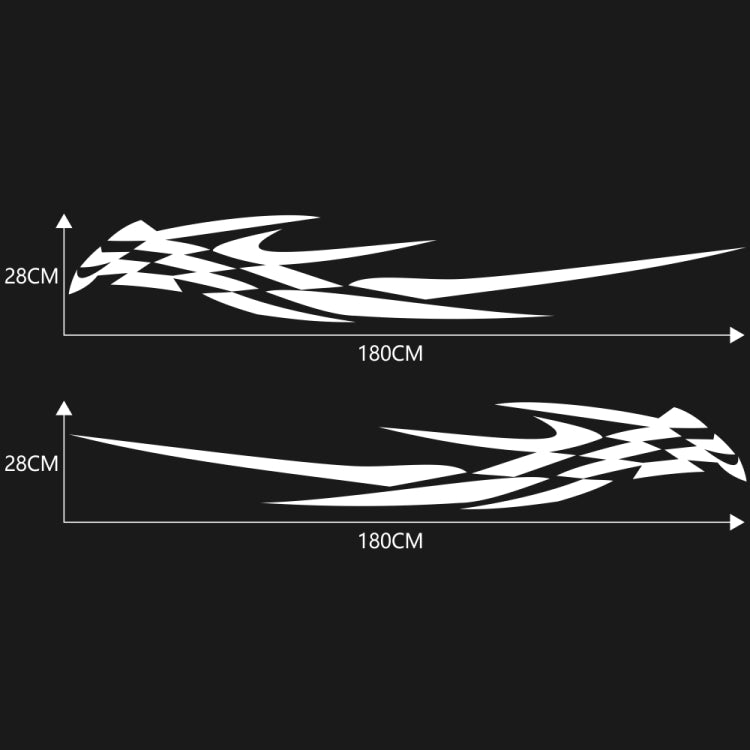 2 PCS/Set D-468 Checkered Totem Pattern Car Modified Decorative Sticker(White) - Decorative Sticker by PMC Jewellery | Online Shopping South Africa | PMC Jewellery | Buy Now Pay Later Mobicred