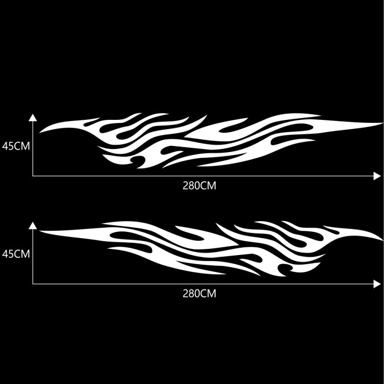 2 PCS/Set D-476 Fire Element Pattern Car Modified Decorative Sticker(White) - Decorative Sticker by PMC TechLife | Online Shopping South Africa | PMC TechLife | Buy Now Pay Later Mobicred