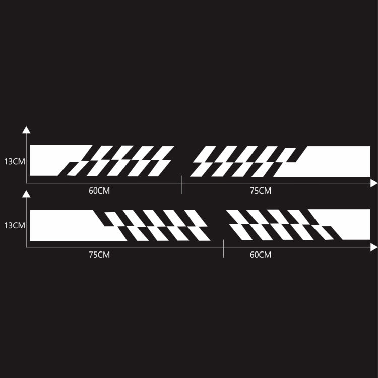 2 PCS/Set D-487 Stripe Pattern Car Modified Decorative Sticker(White) - free shipping - PMC Jewellery - Order now!