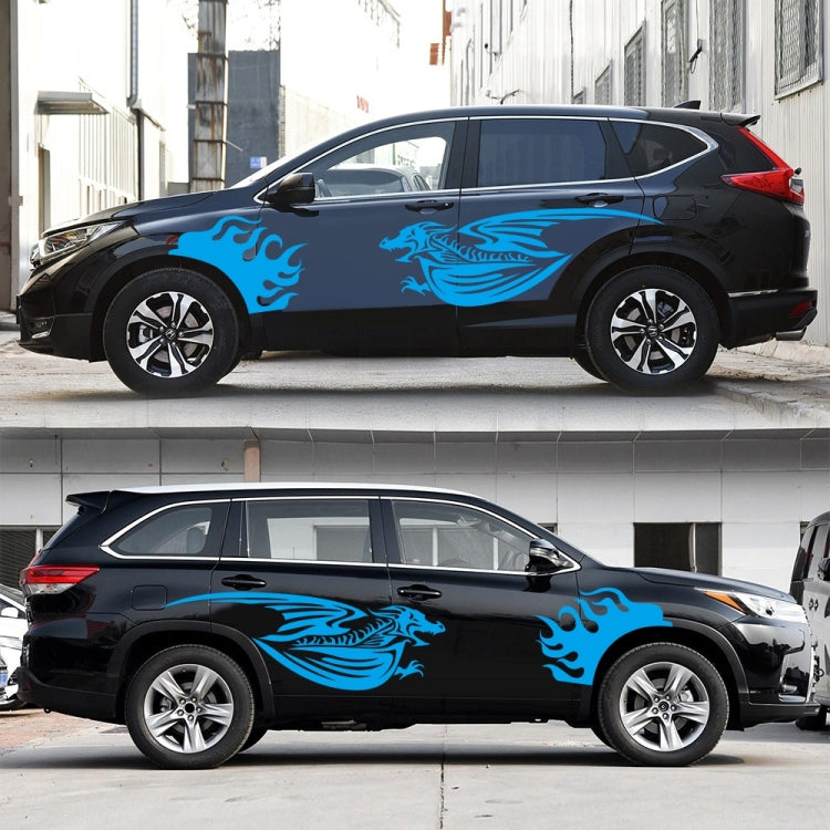 2 PCS/Set D-489 Fire-breathing Dragon Pattern Car Modified Decorative Sticker(Blue) - Decorative Sticker by PMC TechLife | Online Shopping South Africa | PMC TechLife | Buy Now Pay Later Mobicred