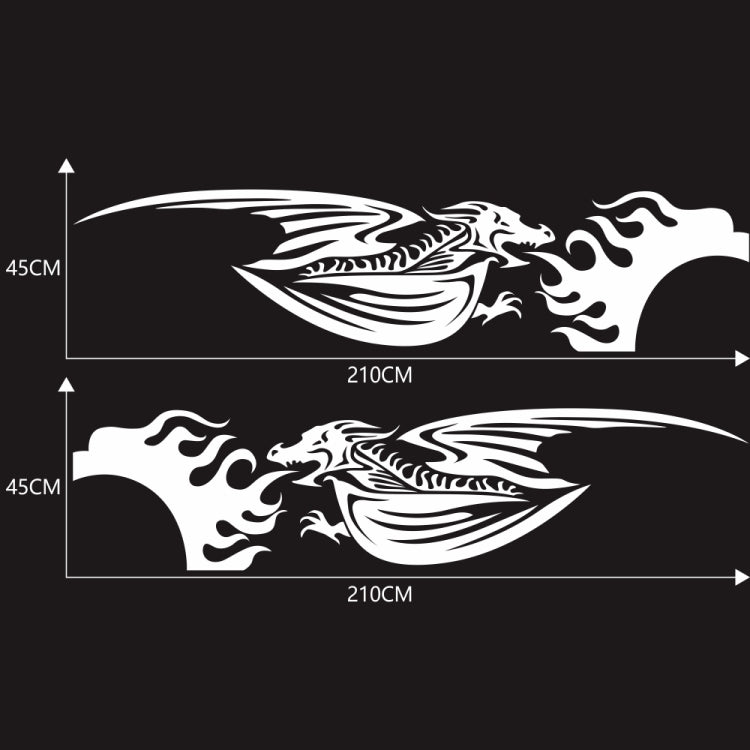 2 PCS/Set D-489 Fire-breathing Dragon Pattern Car Modified Decorative Sticker(White) - Decorative Sticker by PMC TechLife | Online Shopping South Africa | PMC TechLife | Buy Now Pay Later Mobicred