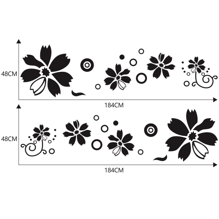 2 PCS/Set D-510 Flowers Pattern Car Modified Decorative Sticker(Black) - free shipping - PMC Jewellery - Order now!