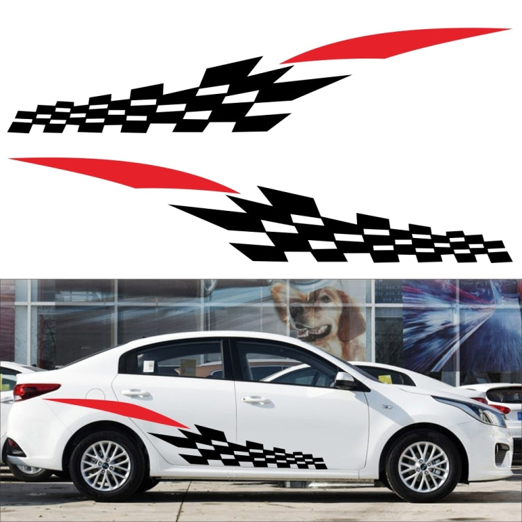 2 PCS/Set D-538 Checkered Totem Pattern Car Modified Decorative Sticker(White+Red) - Decorative Sticker by PMC TechLife | Online Shopping South Africa | PMC TechLife | Buy Now Pay Later Mobicred