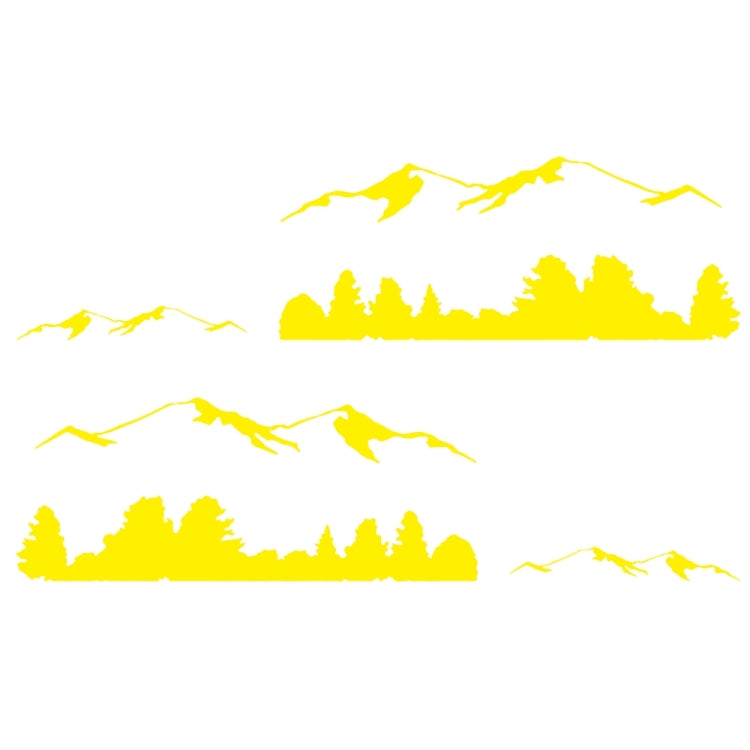 2 PCS/Set D-684 Mountain Totem Pattern Car Modified Decorative Sticker(Yellow) - Decorative Sticker by PMC Jewellery | Online Shopping South Africa | PMC Jewellery | Buy Now Pay Later Mobicred