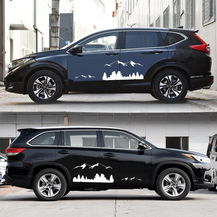 2 PCS/Set D-684 Mountain Totem Pattern Car Modified Decorative Sticker(White) - Decorative Sticker by PMC Jewellery | Online Shopping South Africa | PMC Jewellery | Buy Now Pay Later Mobicred