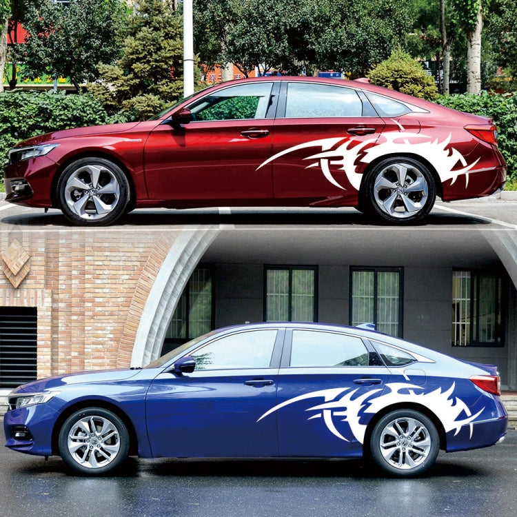 2 PCS/Set D-719 Flame Hot Wheel Pattern Car Modified Decorative Sticker(White) - Decorative Sticker by PMC TechLife | Online Shopping South Africa | PMC TechLife | Buy Now Pay Later Mobicred