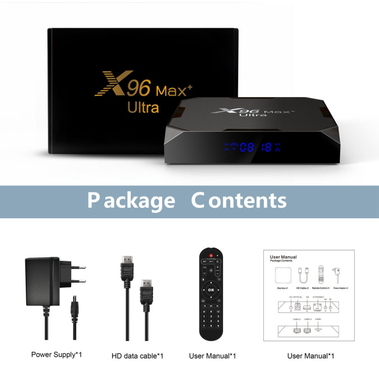 X96 Max+ Ultra 4GB+32GB Amlogic S905X4 8K Smart TV BOX Android 11.0 Media Player, Plug Type:AU Plug - Others by PMC TechLife | Online Shopping South Africa | PMC TechLife | Buy Now Pay Later Mobicred