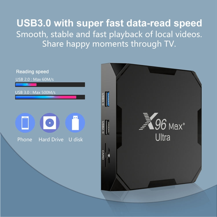 X96 Max+ Ultra 4GB+32GB Amlogic S905X4 8K Smart TV BOX Android 11.0 Media Player, Plug Type:AU Plug - Others by PMC TechLife | Online Shopping South Africa | PMC TechLife | Buy Now Pay Later Mobicred