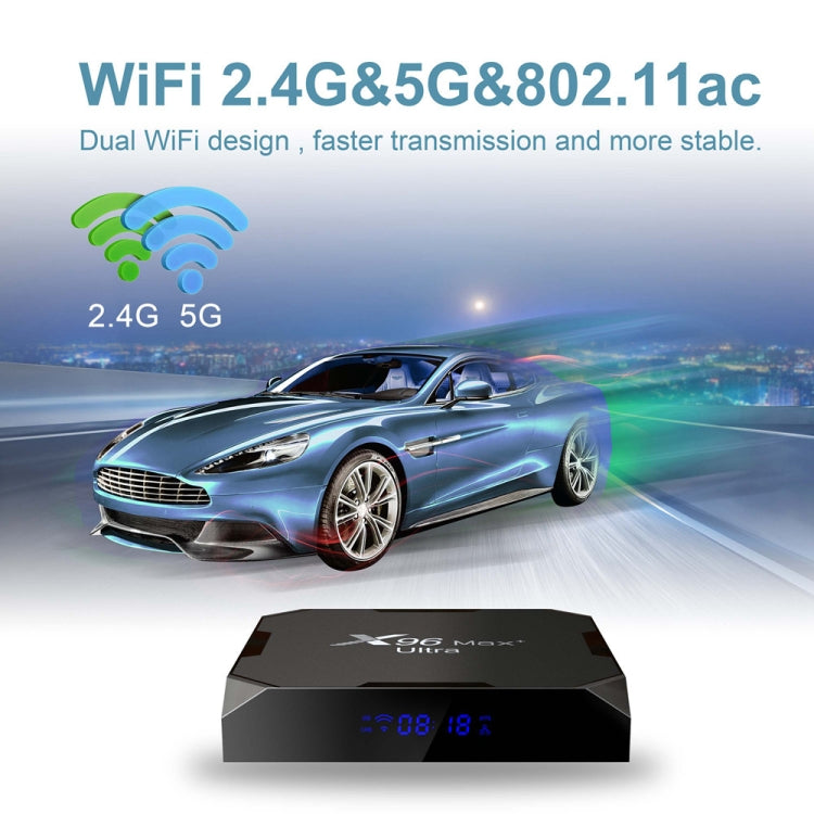 H96 Max+ Ultra 4GB+32GB Amlogic S905X4 8K Smart TV BOX Android 11.0 Media Player, Plug Type:UK Plug - Others by PMC TechLife | Online Shopping South Africa | PMC TechLife | Buy Now Pay Later Mobicred