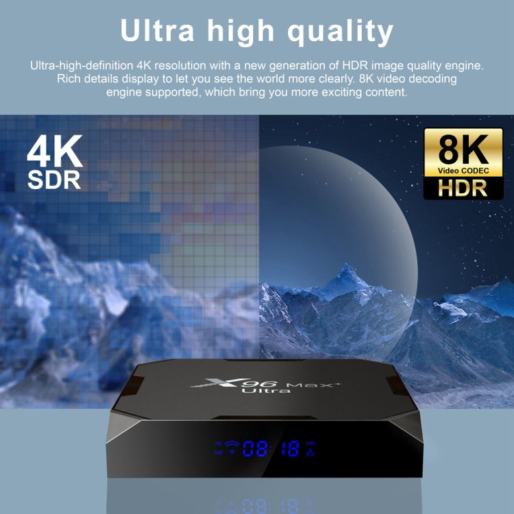 X96 Max+ Ultra 4GB+64GB Amlogic S905X4 8K Smart TV BOX Android 11.0 Media Player, Plug Type:UK Plug - Others by PMC TechLife | Online Shopping South Africa | PMC TechLife | Buy Now Pay Later Mobicred