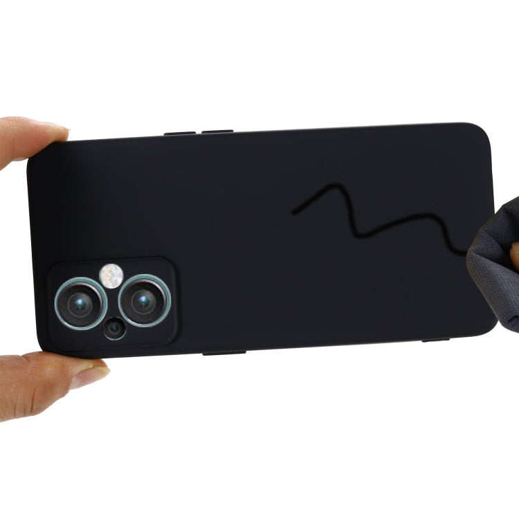 For OPPO A96 5G/Reno7 Z 5G Global/ Reno7 Lite 5G/F21 Pro 5G Global/Reno8 Lite 5G Global Pure Color Liquid Silicone Shockproof Full Coverage Phone Case(Black) - OPPO Cases by PMC TechLife | Online Shopping South Africa | PMC TechLife | Buy Now Pay Later Mobicred