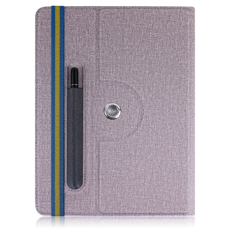 For 10 inch Cloth Texture 360 Rotation Horizontal Flip Universal Tablet PC Leather Case with Pen Slot(Purple) - 10 - 11 inch by PMC TechLife | Online Shopping South Africa | PMC TechLife | Buy Now Pay Later Mobicred