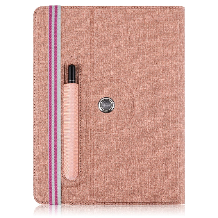 For 10 inch Cloth Texture 360 Rotation Horizontal Flip Universal Tablet PC Leather Case with Pen Slot(Rose Gold) - 10 - 11 inch by PMC TechLife | Online Shopping South Africa | PMC TechLife | Buy Now Pay Later Mobicred