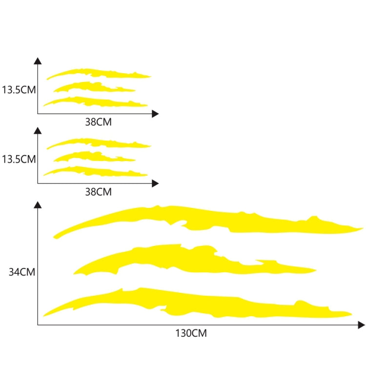 D-865 Claw Scratches Pattern Car Modified Decorative Sticker(Yellow) - Decorative Sticker by PMC TechLife | Online Shopping South Africa | PMC TechLife | Buy Now Pay Later Mobicred