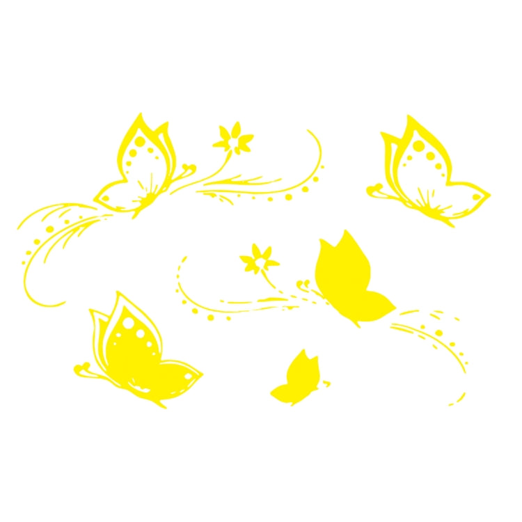D-907 Butterflies Pattern Car Modified Decorative Sticker(Yellow) - Decorative Sticker by PMC TechLife | Online Shopping South Africa | PMC TechLife | Buy Now Pay Later Mobicred