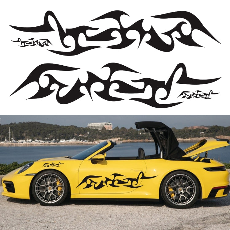 2 PCS/Set D-925 Flame Pattern Car Modified Decorative Sticker(Black) - Decorative Sticker by PMC TechLife | Online Shopping South Africa | PMC TechLife | Buy Now Pay Later Mobicred