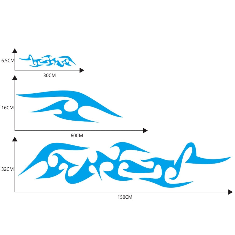 2 PCS/Set D-925 Flame Pattern Car Modified Decorative Sticker(Blue) - Decorative Sticker by PMC TechLife | Online Shopping South Africa | PMC TechLife | Buy Now Pay Later Mobicred