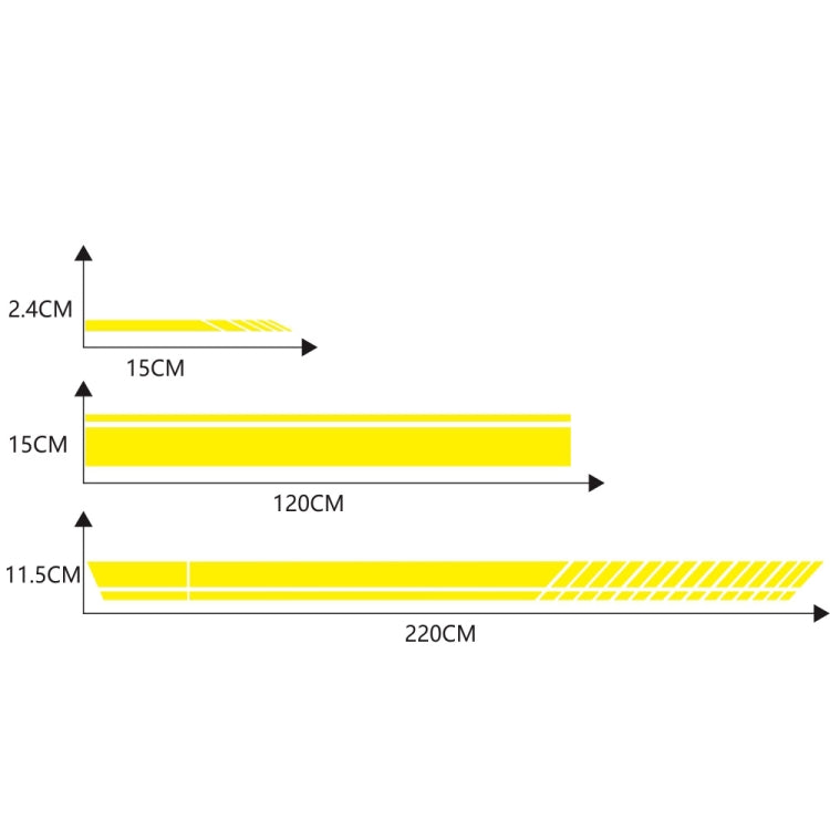 D-936 Stripe Pattern Car Modified Decorative Sticker(Yellow) - free shipping - PMC Jewellery - Order now!