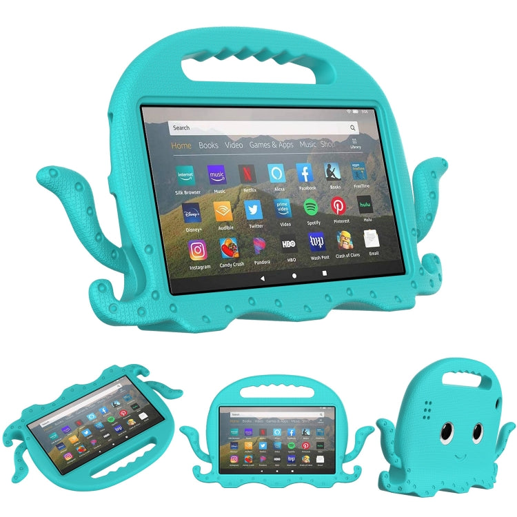 For Amazon Kindle Fire HD 7 2019 / 2017 / 2015 Octopus EVA Shockproof Tablet Case with Screen Film & Shoulder Strap(Glacier Green) - Amazon by PMC TechLife | Online Shopping South Africa | PMC TechLife | Buy Now Pay Later Mobicred