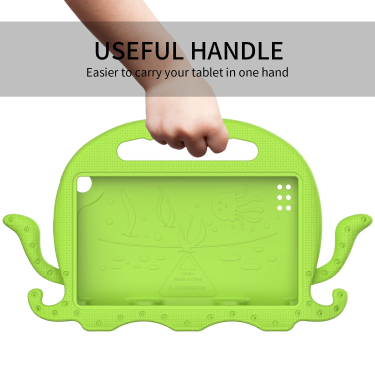 For Amazon Kindle Fire HD 7 2019 / 2017 / 2015 Octopus EVA Shockproof Tablet Case with Screen Film & Shoulder Strap(Grass Green) - Amazon by PMC TechLife | Online Shopping South Africa | PMC TechLife | Buy Now Pay Later Mobicred