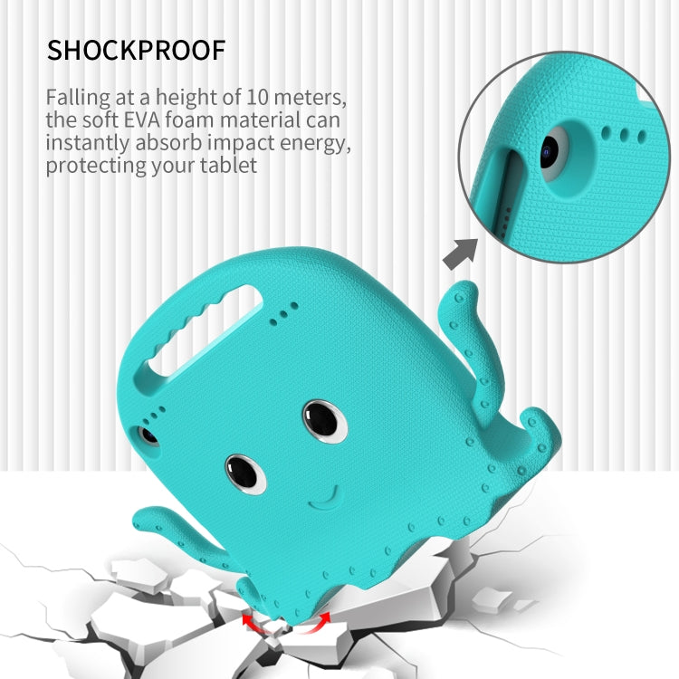 For Amazon Kindle Fire HD 8 / HD 8 Plus Octopus EVA Shockproof Tablet Case with Screen Film & Shoulder Strap(Glacier Green) - Amazon by PMC TechLife | Online Shopping South Africa | PMC TechLife | Buy Now Pay Later Mobicred