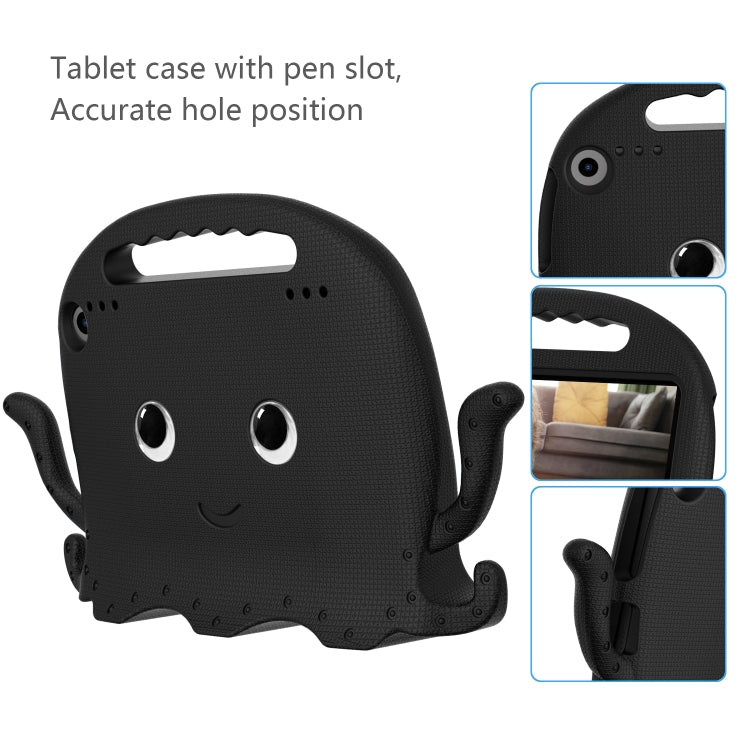 For Amazon Kindle Fire HD 8 / HD 8 Plus Octopus EVA Shockproof Tablet Case with Screen Film & Shoulder Strap(Black) - Amazon by PMC TechLife | Online Shopping South Africa | PMC TechLife | Buy Now Pay Later Mobicred