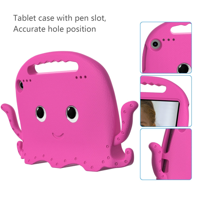 For Amazon Kindle Fire HD 8 / HD 8 Plus Octopus EVA Shockproof Tablet Case with Screen Film & Shoulder Strap(Rose Red) - Amazon by PMC TechLife | Online Shopping South Africa | PMC TechLife | Buy Now Pay Later Mobicred
