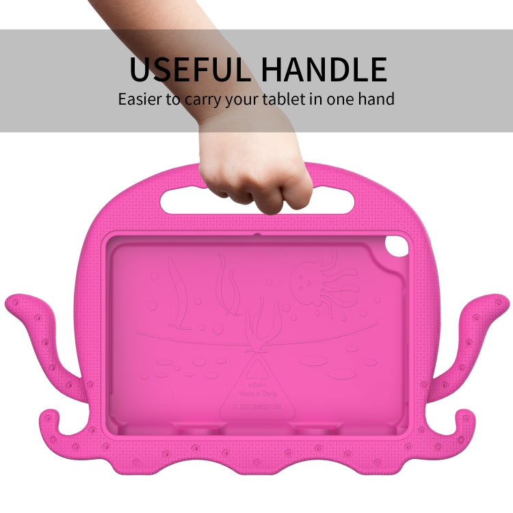 For Amazon Kindle Fire HD 8 / HD 8 Plus Octopus EVA Shockproof Tablet Case with Screen Film & Shoulder Strap(Rose Red) - Amazon by PMC TechLife | Online Shopping South Africa | PMC TechLife | Buy Now Pay Later Mobicred