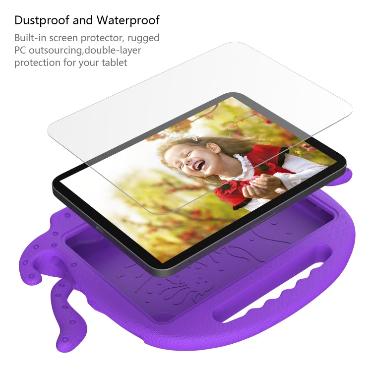 For Amazon Kindle Fire HD 8 / HD 8 Plus Octopus EVA Shockproof Tablet Case with Screen Film & Shoulder Strap(Purple) - Amazon by PMC TechLife | Online Shopping South Africa | PMC TechLife | Buy Now Pay Later Mobicred
