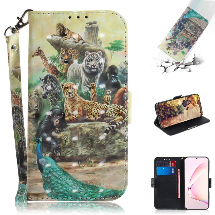 For Galaxy Note 10 Lite / A81 3D Painting Horizontal Flip Leather Case with Holder & Card Slot & Wallet & Lanyard(Zoo) - Galaxy Phone Cases by PMC TechLife | Online Shopping South Africa | PMC TechLife