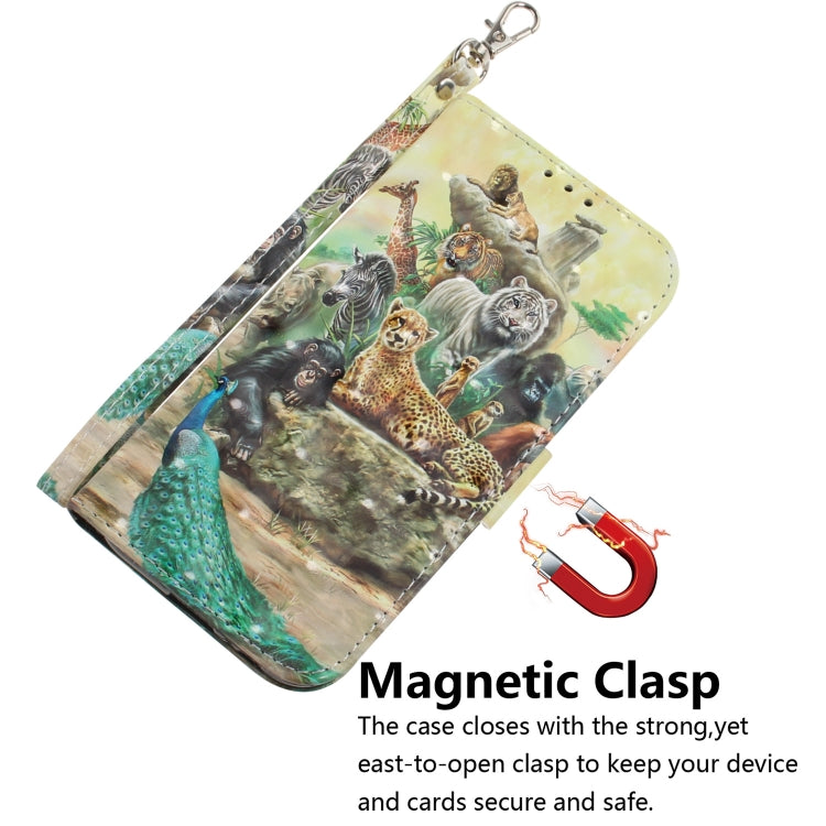For Galaxy Note 10 Lite / A81 3D Painting Horizontal Flip Leather Case with Holder & Card Slot & Wallet & Lanyard(Zoo) - Galaxy Phone Cases by PMC TechLife | Online Shopping South Africa | PMC TechLife