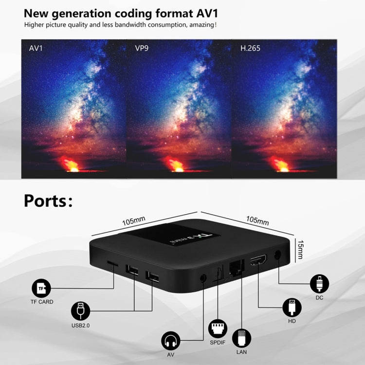 TX3 mini+  Android 11.0 Smart TV Box, Amlogic S905W2 Quad Core, Memory:2GB+16GB, 2.4GHz WiFi(US Plug) - Amlogic S905 by PMC TechLife | Online Shopping South Africa | PMC TechLife | Buy Now Pay Later Mobicred