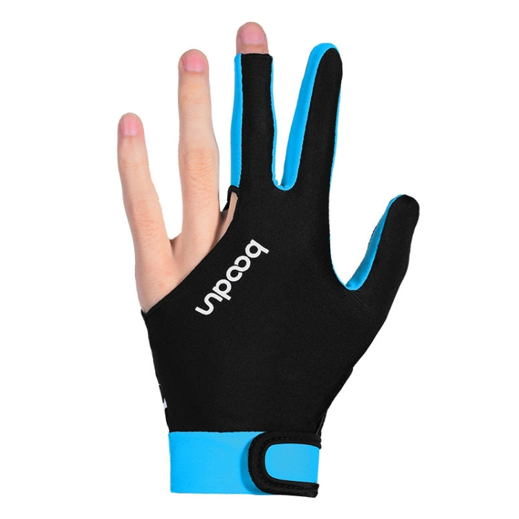 BOODUN M050912 Thin Breathable Men and Women Billiards Three Finger Single Gloves, Size:L(Sky Blue) - free shipping - PMC TechLife - Order now!